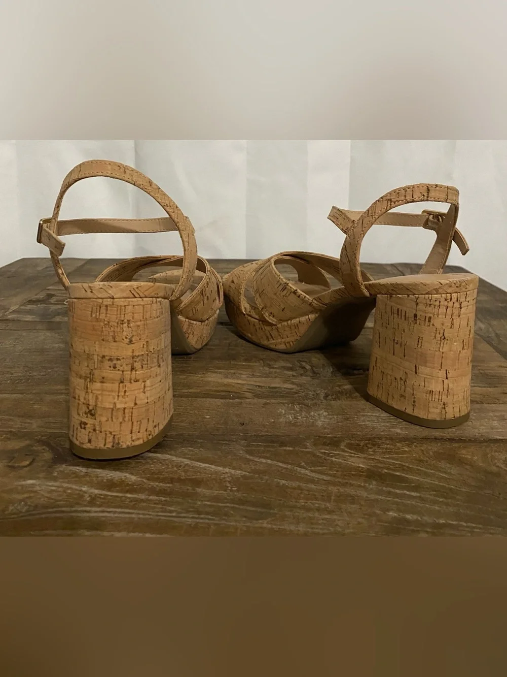 Kenneth Cole Reaction Cork Platform Sandals - Tan
